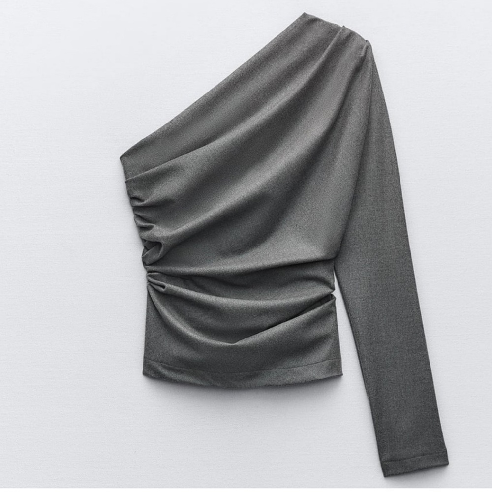Zara Asymmetric Long Sleeve Top NWOT